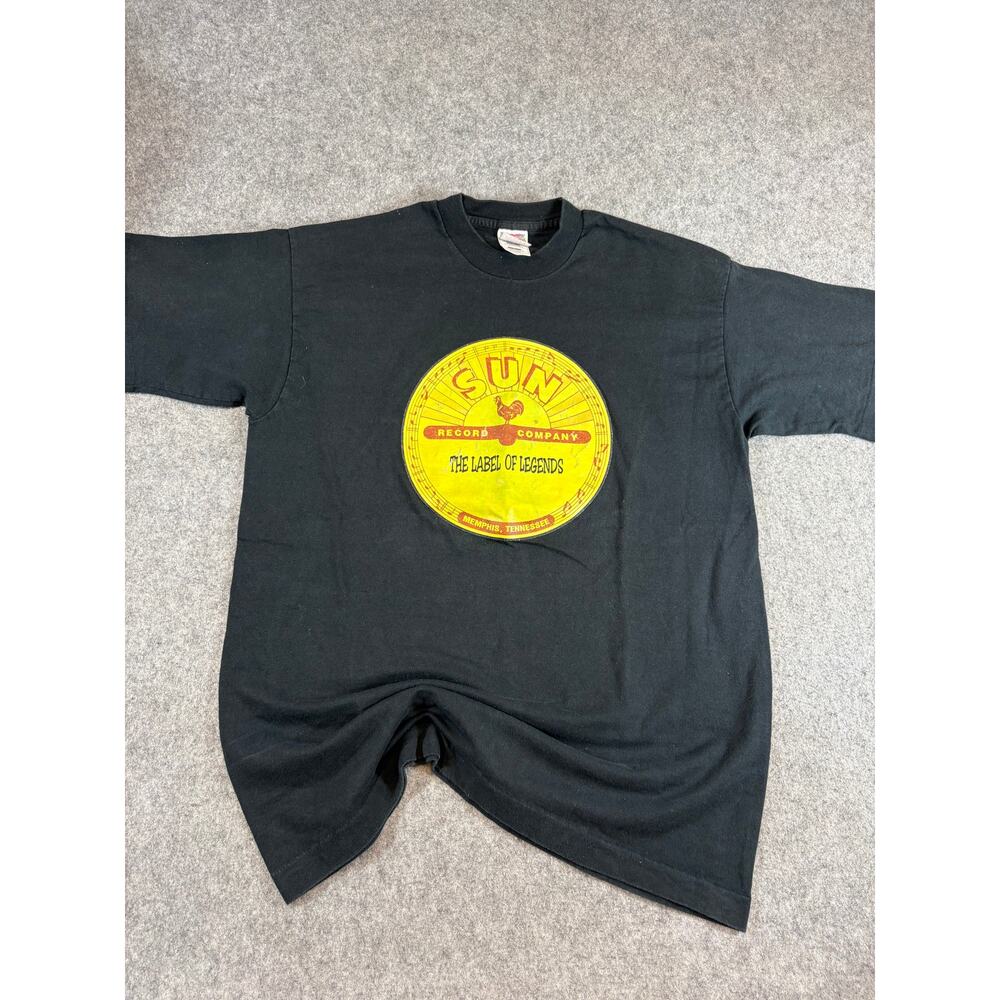 VINTAGE Sun Records Shirt Mens Black Label Of Legends USA Tee Preshrunk Large
